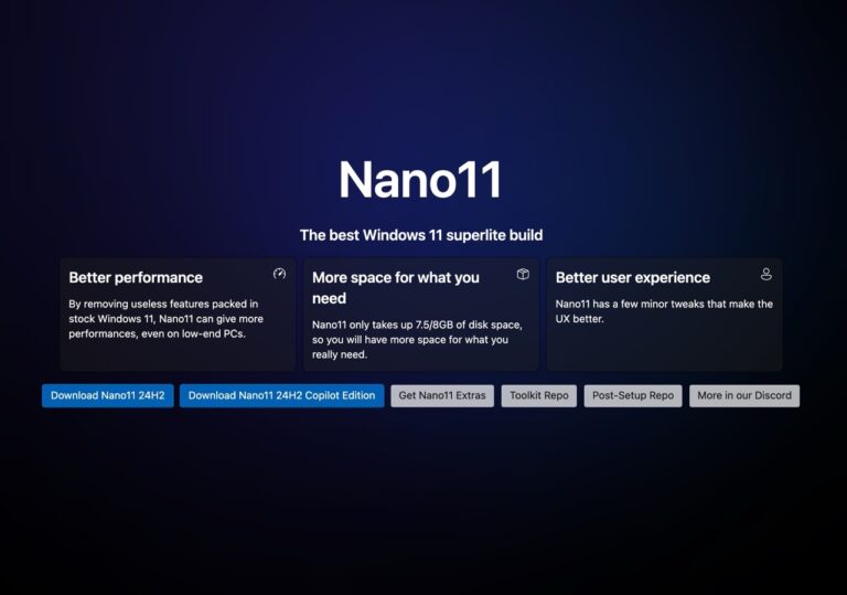 Nano11：Windows 11 超精簡版，僅 2.8 GB 適用低階電腦與虛擬機器