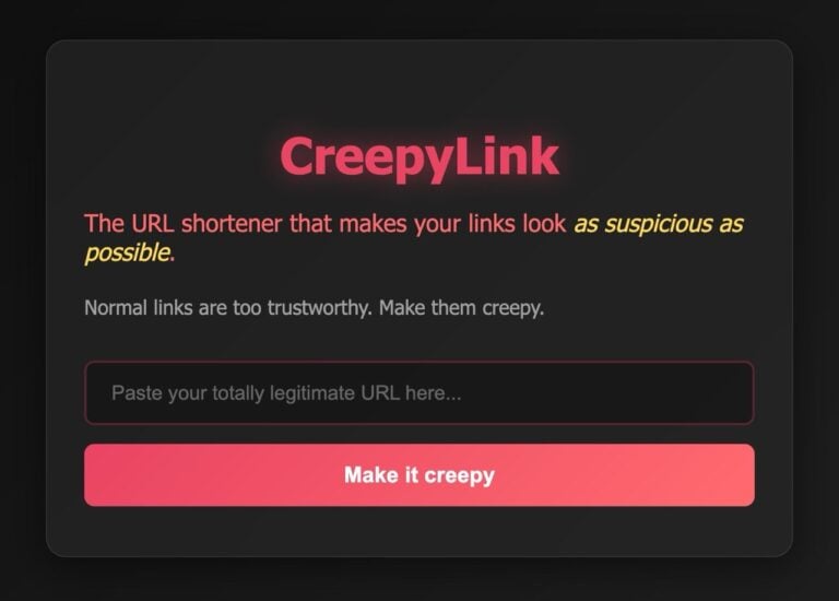 CreepyLink 幫你把正常連結偽裝成「釣魚網站」惡作劇工具