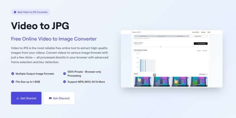 Video to JPG：強大的影片轉圖片線上工具，100% 本地處理保護隱私