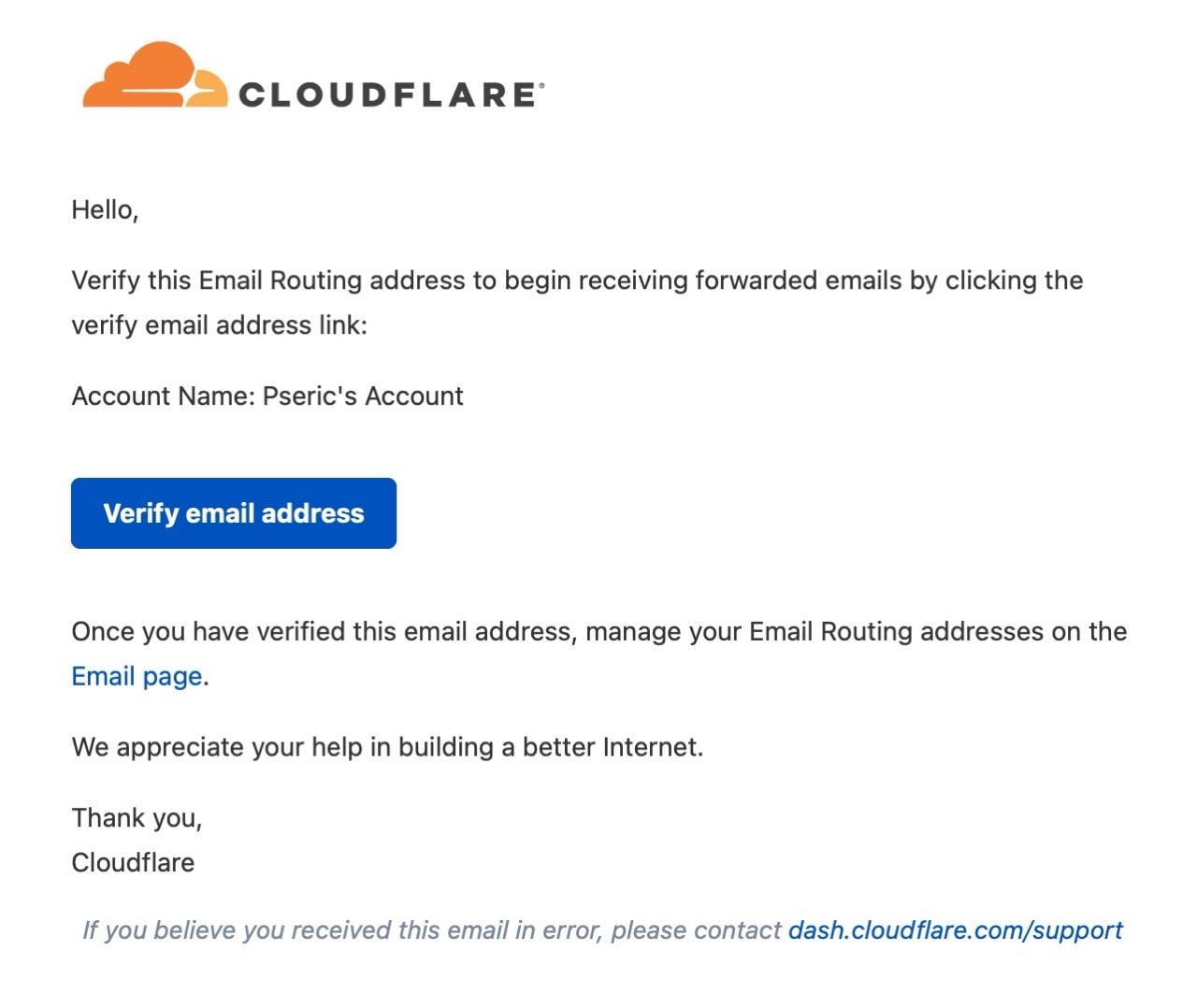 Cloudflare Email Routing