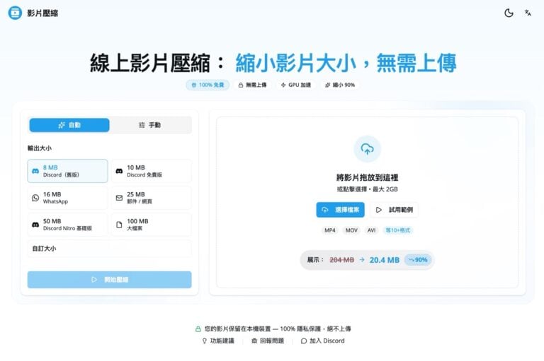 線上影片壓縮：台灣開發者打造硬體加速技術，100% 本機處理不失真