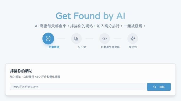AEO Spider:免費 AI 搜尋引擎最佳化工具,提升網站被 ChatGPT 引用的機率 1 AEO Spider:免費 AI 搜尋引擎最佳化工具,提升網站被 ChatGPT 引用的機率