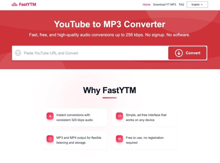 FastYTM 免費 YouTube 影片下載工具，支援高音質 MP3 與多平台轉檔