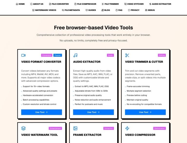 FFmpeg.guru 免費影片處理工具:瀏覽器本機運作,隱私安全的強大轉檔剪輯選擇 1 FFmpeg.guru 免費影片處理工具:瀏覽器本機運作,隱私安全的強大轉檔剪輯選擇
