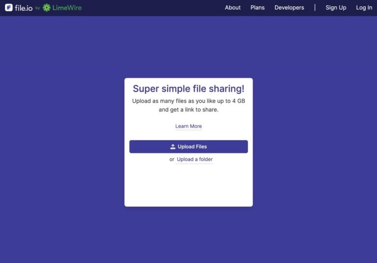 File.io 免費空間升級 4 GB！結合 LimeWire 打造極簡檔案分享