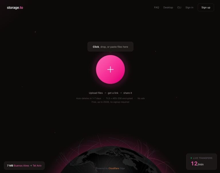 storage.to 免費空間:25 GB 大檔案快速分享,支援閱後即焚與密碼保護 2 storage.to 免費空間:25 GB 大檔案快速分享,支援閱後即焚與密碼保護