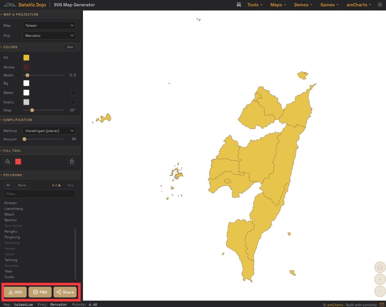 amCharts 免費 SVG 地圖