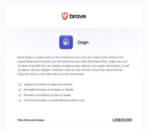 Brave Origin:告別臃腫功能,記憶體消耗減少 75% 的極簡瀏覽器 1 Brave Origin:告別臃腫功能,記憶體消耗減少 75% 的極簡瀏覽器