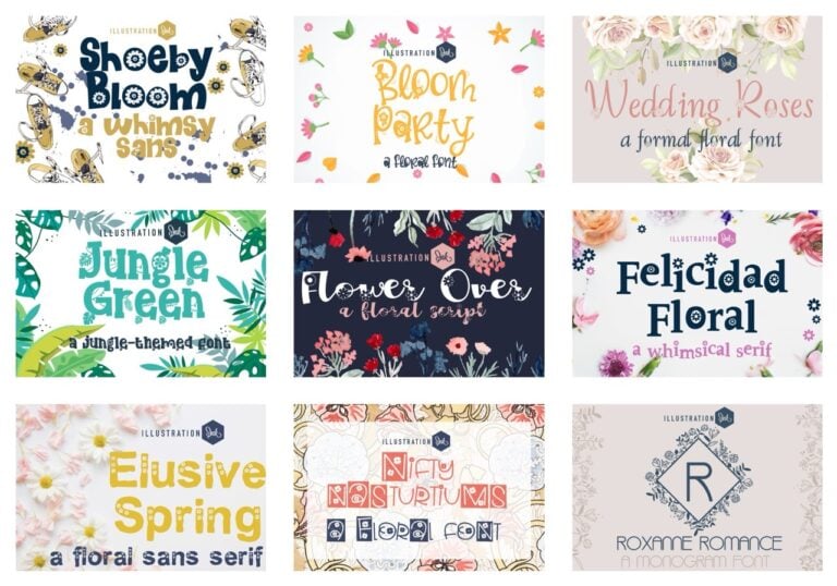 Font Bundles 限時免費：Best Buds Font Bundle 21 款手繪風字型包下載