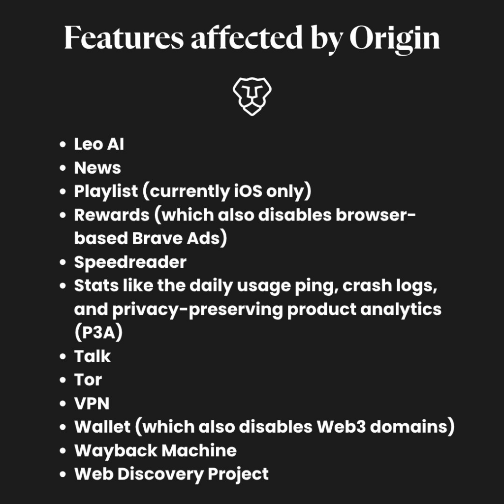 Features affected by Origin