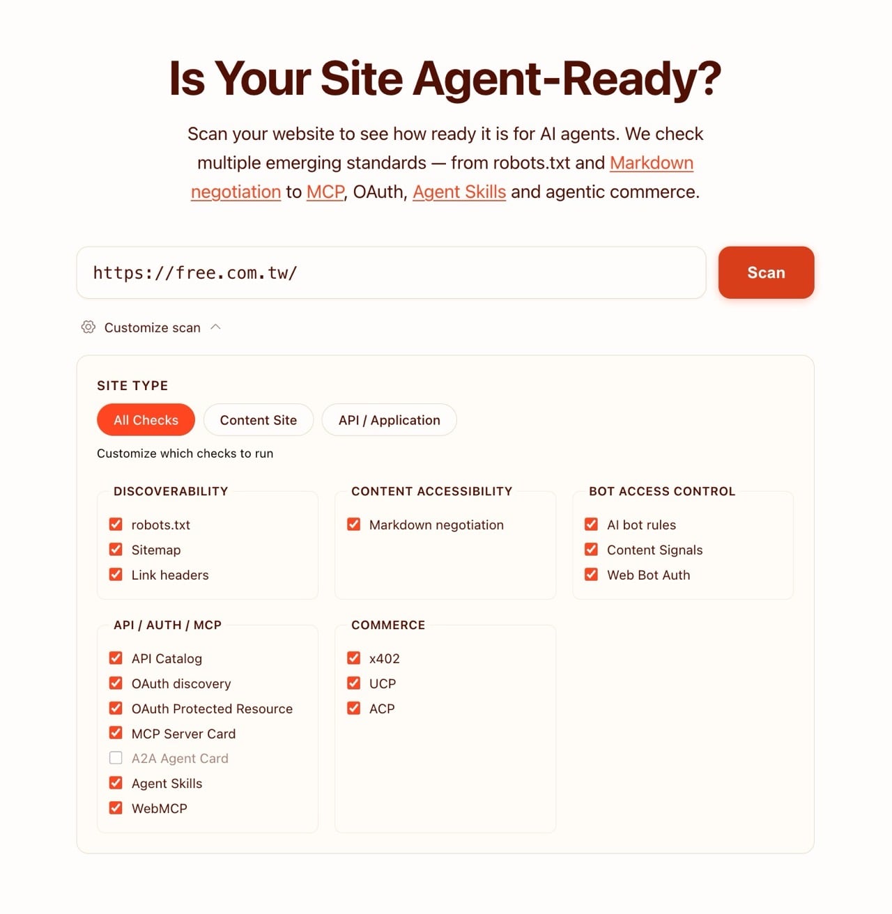 Is Your Site Agent-Ready?