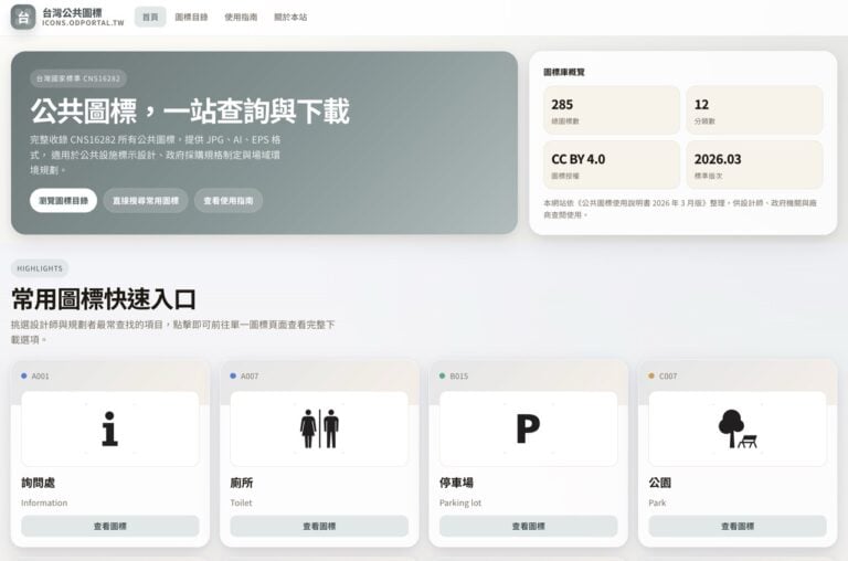 台灣公共圖標網站：免費下載 CNS16282 公共圖標，設計師必備資源整理