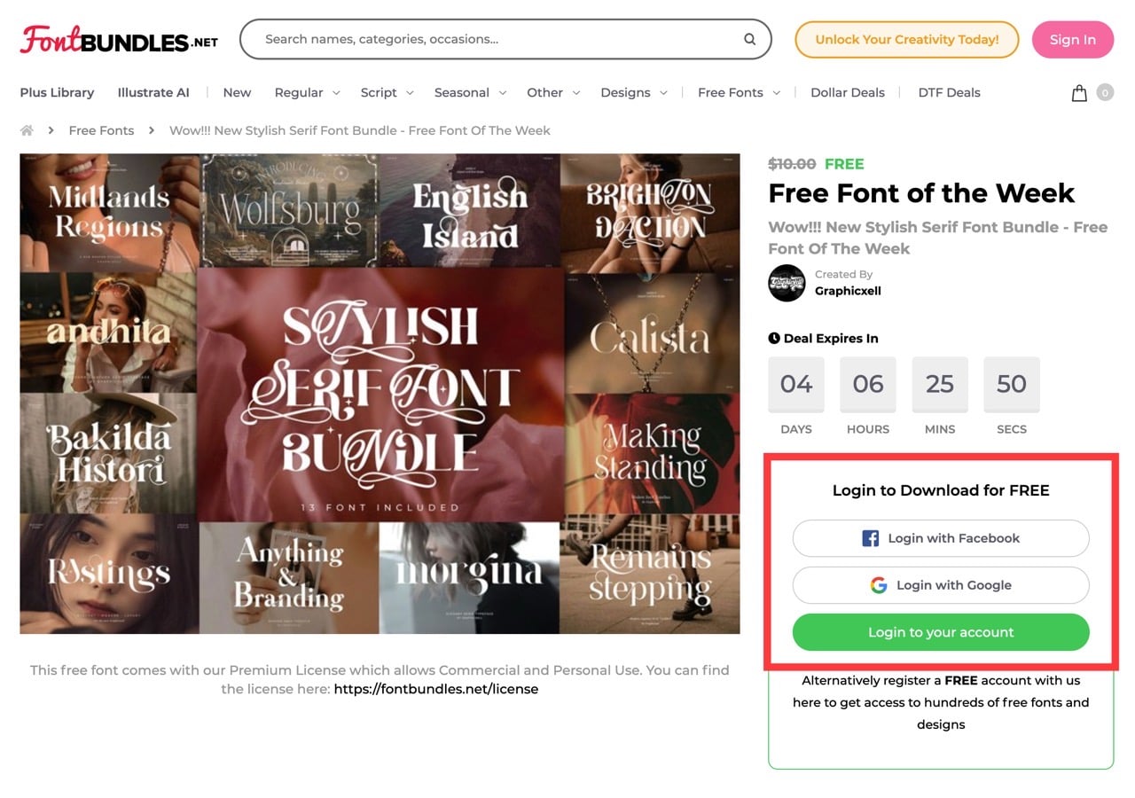 Font Bundles 限時免費：New Stylish Serif Font Bundle 11 款襯線字型包下載