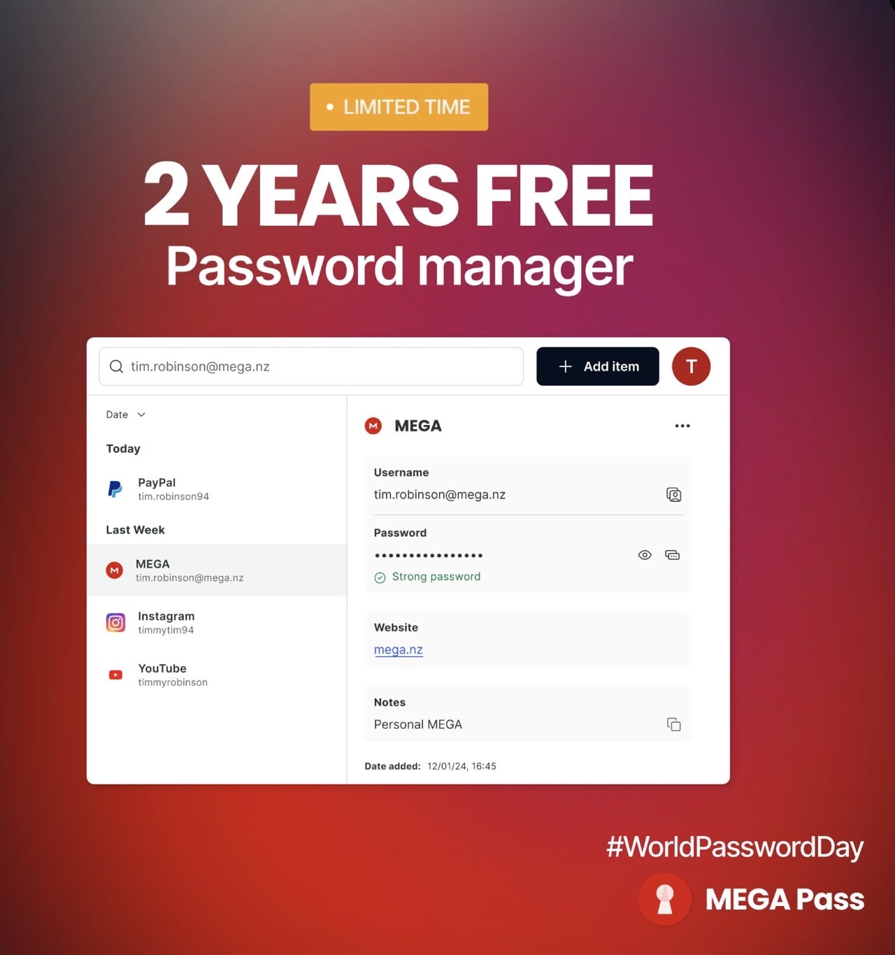 免費獲取兩年份 MEGA Pass