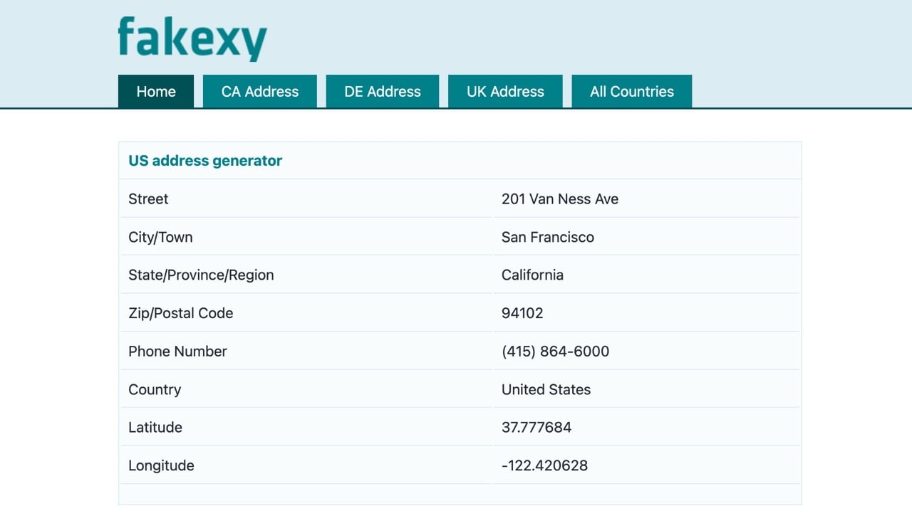 fakexy-random-data-generator-1.jpg Fakexy 線上虛擬個資生成器:隨機產生各國測試地址與信用卡號