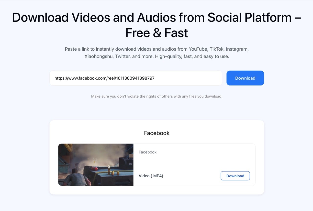 Seekin 免費線上影片下載工具，支援 YouTube 4K、TikTok、Instagram 等 12 個平台