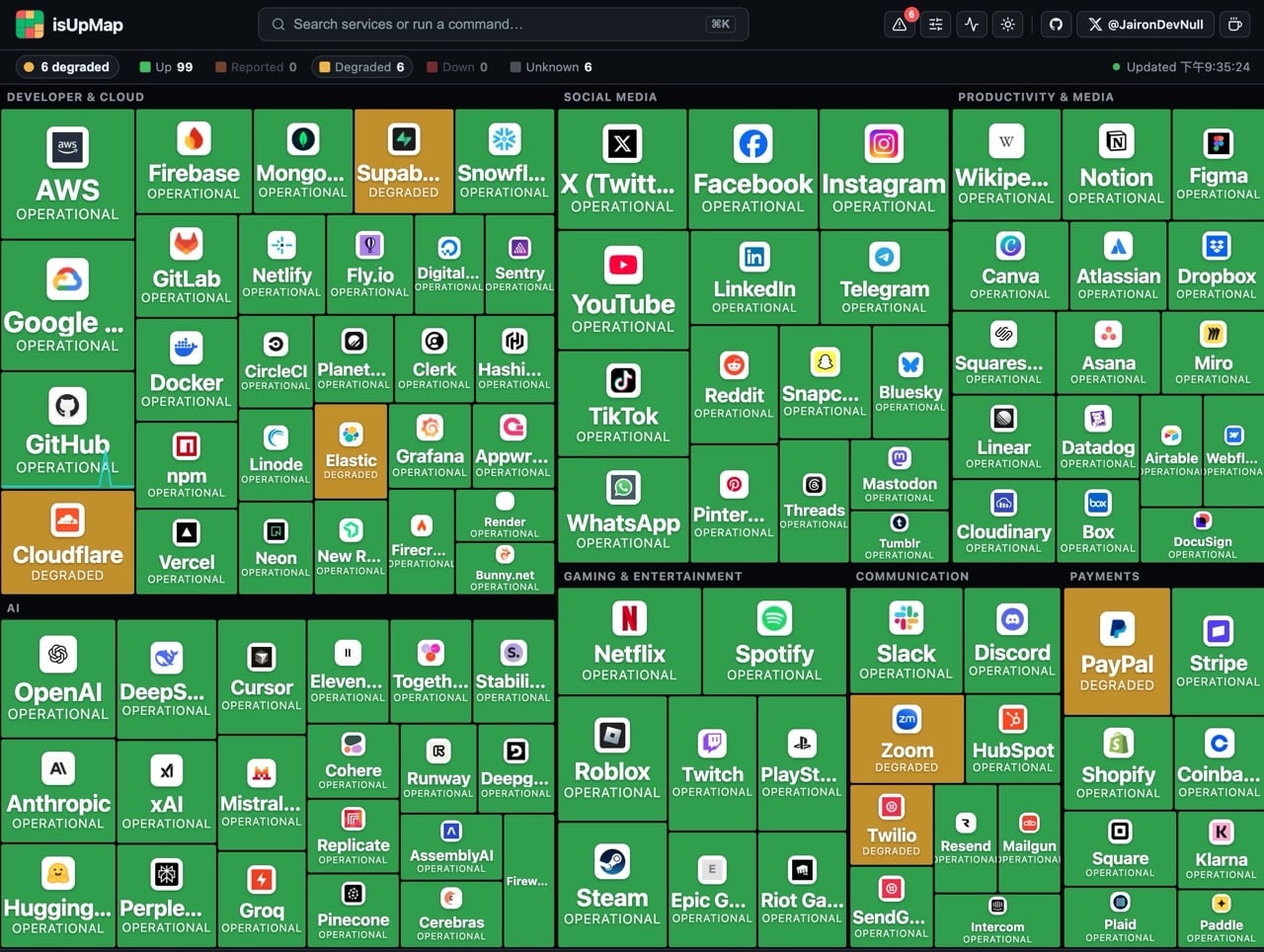 isupmap-5.jpg isUpMap 免費服務狀態地圖,即時查 Facebook、Instagram、YouTube 有沒有掛掉