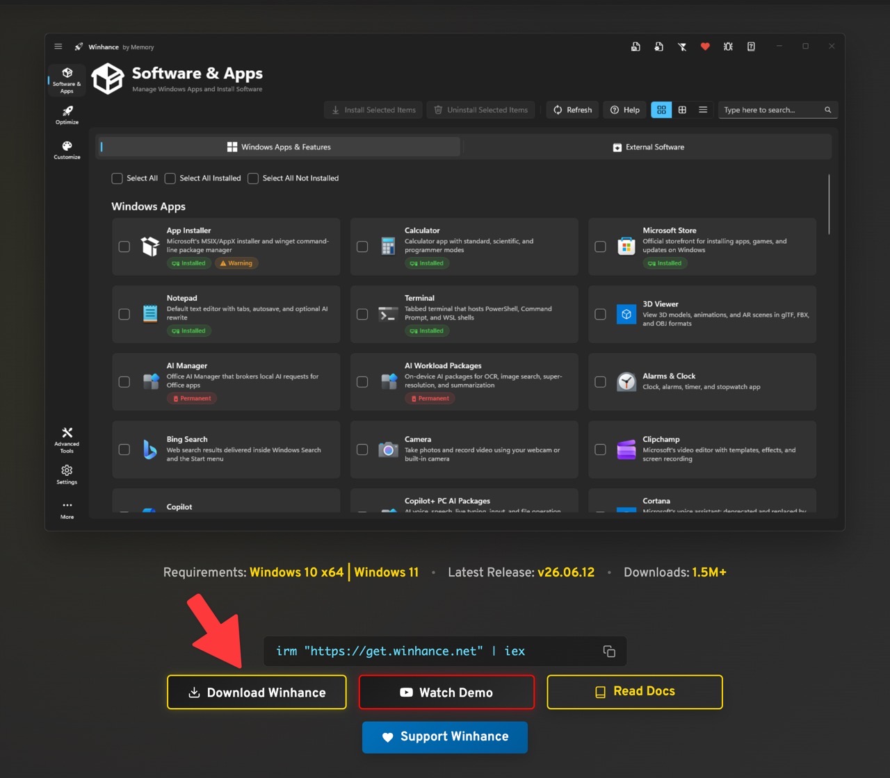 winhance-2.jpg Winhance 免費開源工具,一鍵移除 Windows 內建臃腫程式並最佳化系統