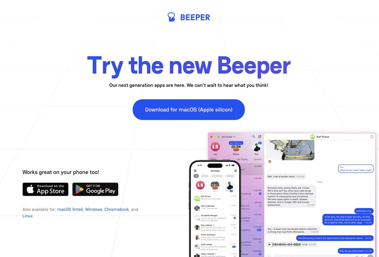 LINE、IG、Telegram 訊息整合到一個 App，Beeper 免費版實測