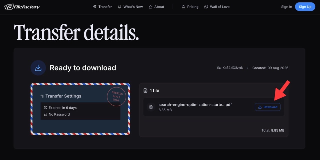 filefactory-transfer-8.jpg FileFactory Transfer 免費大檔傳輸服務,最高 5 GB 一次寄給 20 人