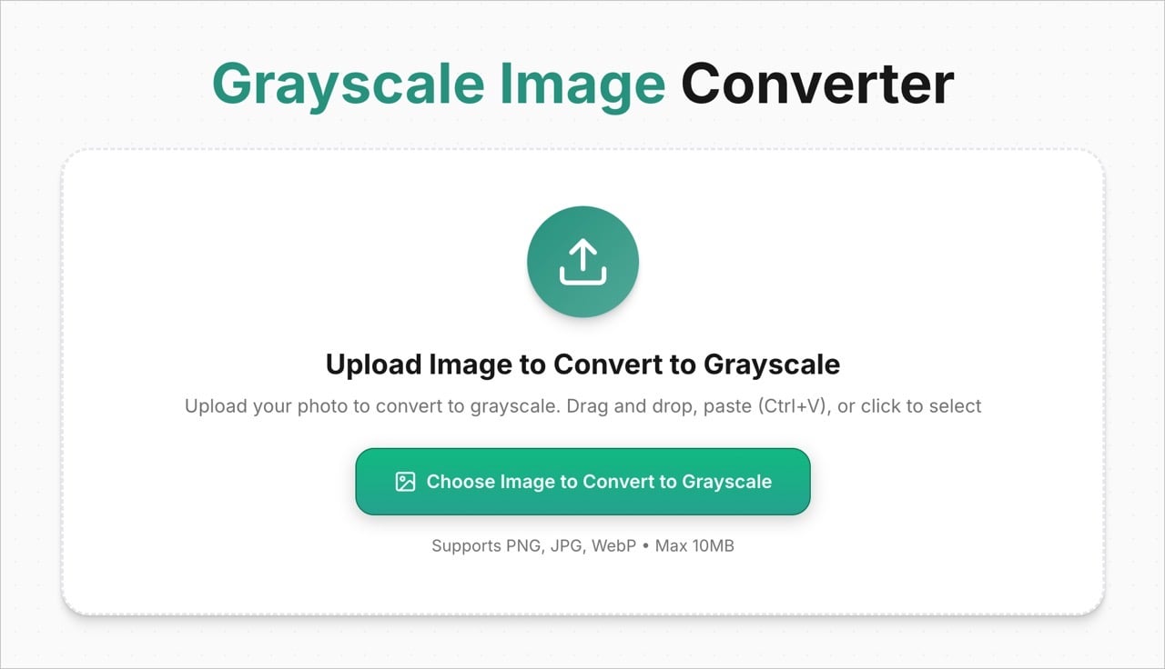 把圖片拖曳到 Grayscale Image Converter 的上傳區