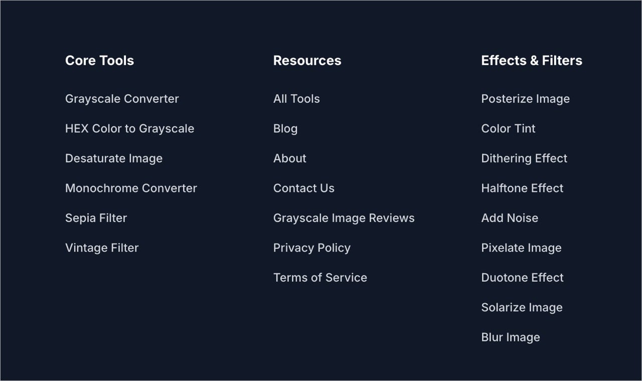 Grayscale Image Converter 網站提供的其他圖片效果工具