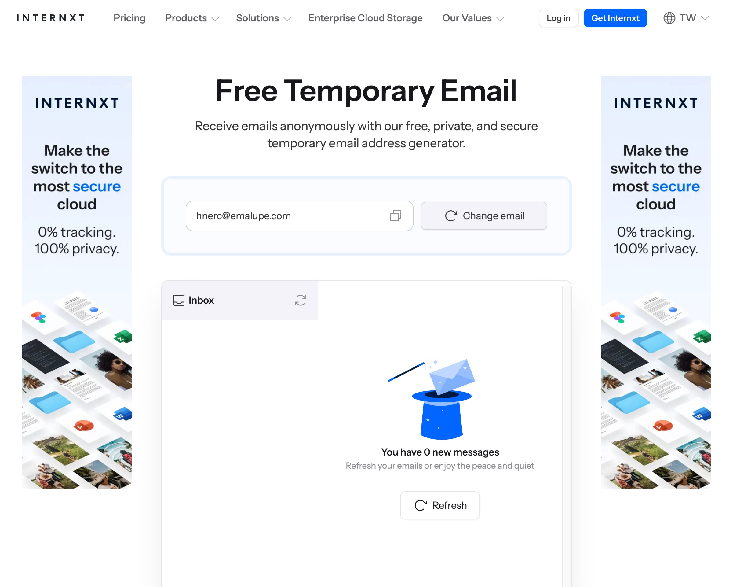 Internxt 臨時信箱