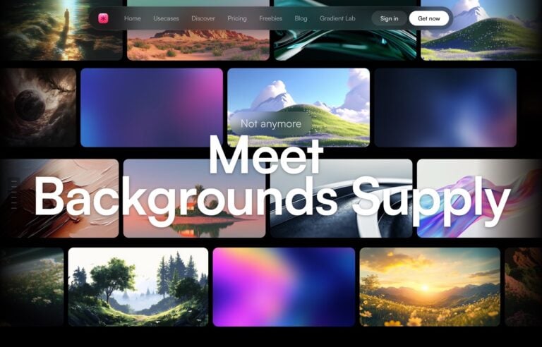 Backgrounds Supply 手工精選背景圖庫，100+ 張漸層、風景、AI 視覺背景免費下載