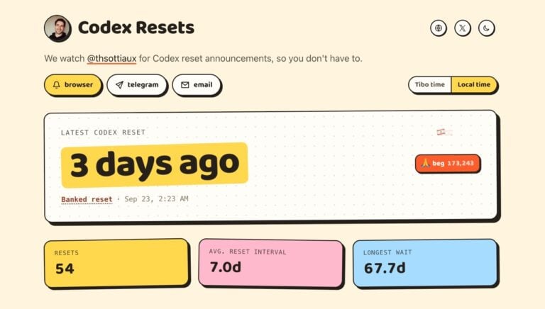 Codex 額度重置時間怎麼查?Codex Resets 免費工具一頁看歷史紀錄 2 Codex 額度重置時間怎麼查?Codex Resets 免費工具一頁看歷史紀錄