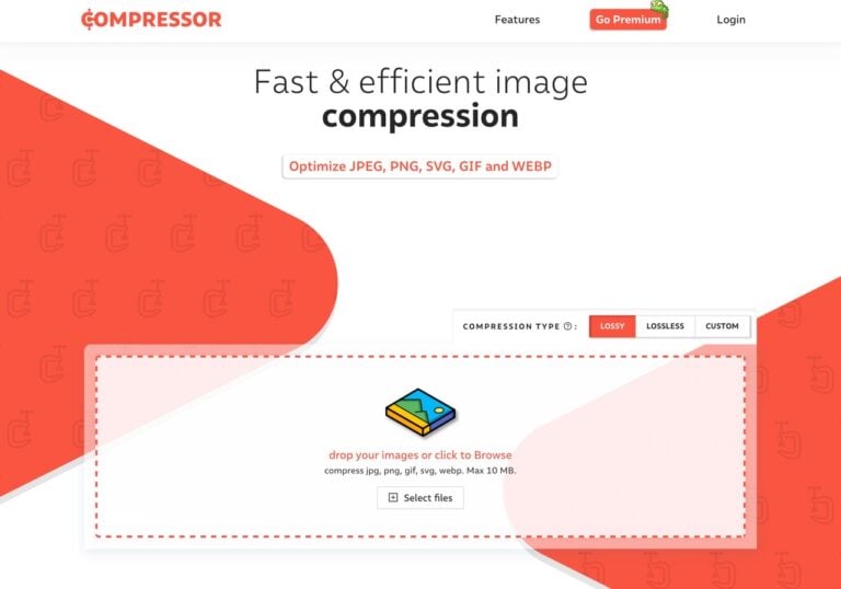 Compressor.io 免費線上圖片壓縮工具，支援 JPEG／PNG／SVG／GIF／WebP 五種格式一鍵壓縮