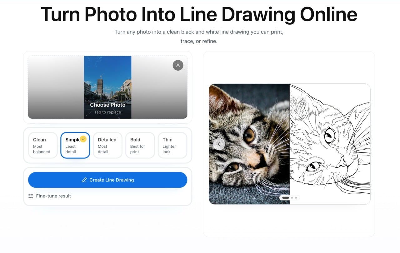 Line Drawing Converter 五種線條模式選擇
