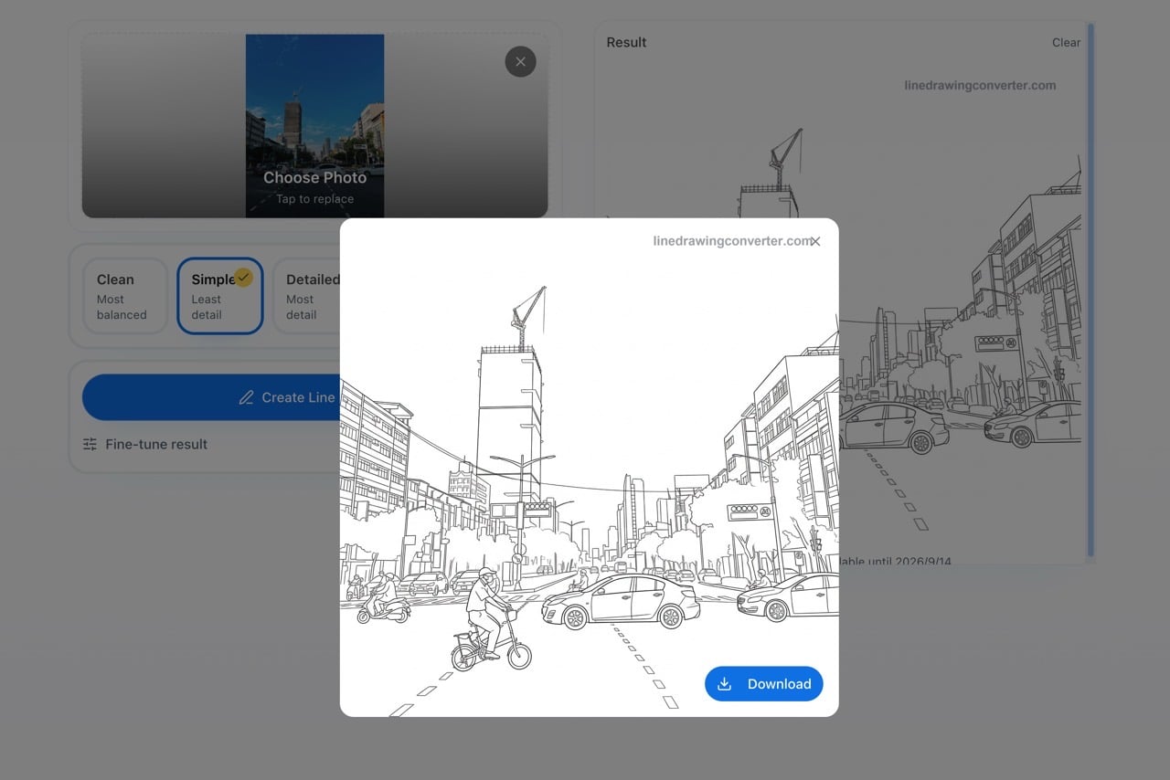 Line Drawing Converter 線稿成品預覽與下載