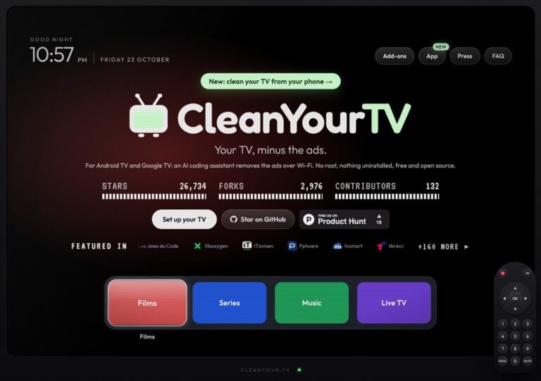 CleanYourTV 教學:用 AI 幫 Android TV 與 Google TV 去廣告,換成 Apple TV 風格主畫面 1 CleanYourTV 教學:用 AI 幫 Android TV 與 Google TV 去廣告,換成 Apple TV 風格主畫面