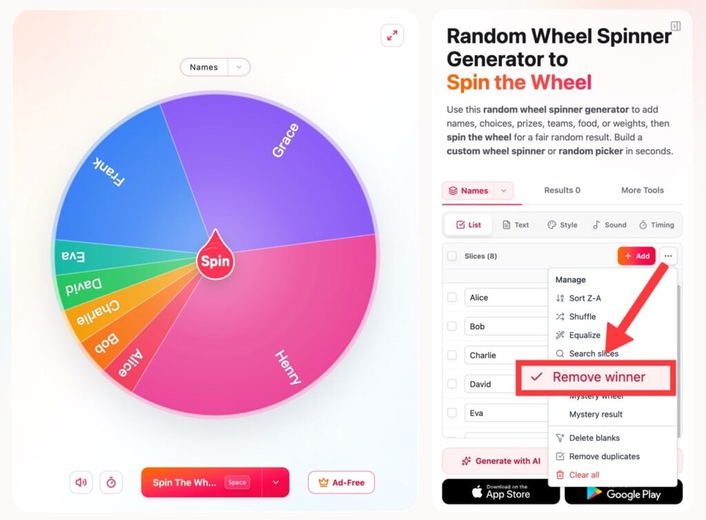 GoSpinWheel 免費線上輪盤抽籤，支援加權機率與淘汰模式